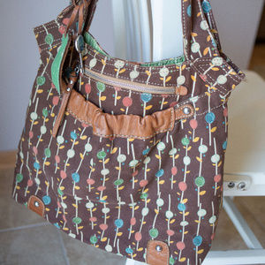Fossil Key Per Tote Brown Canvas